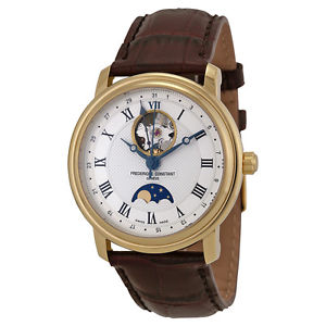 Frederique Constant Classics Moonphase Gold Plated Case Mens Watch FC-335MC4P5