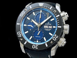 Auth EDOX Class One Chrono Offshore 01114-3-BUIN-L Auto Men's Watch(28.4.12)