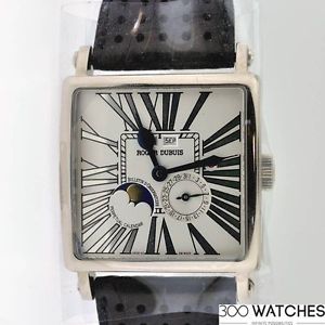 Men's Roger Dubuis Golden Square 18k White Gold Perpetual Calendar Gold Watch