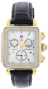 Ladies Michele Deco Two-Tone Diamond Chronograph Watch