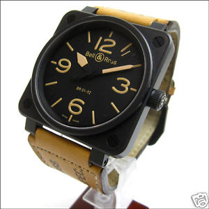 Auth BELL & ROSS "Heritage" BR01-92 SS x Leather  Automatic, Men's watch