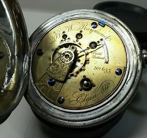 National Watch Co (Elgin) BW Raymond 18 sz, 1st year, Serial No. 633