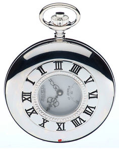 Sterling Silver Pocket Watch Polished Half Hunter with 17 Jewel Movement