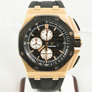 Audemars Piguet 44mm Rose Gold Ceramic Royal Oak Offshore Black Dial 