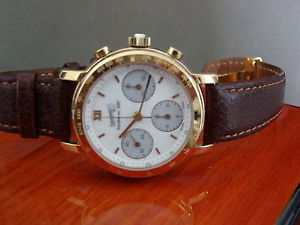 Ltd. Edition Eberhard 3 Register Chrono manual Gold over Silver, Martel movement