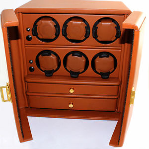 Scatola del Tempo 6 Watch Winder Leather Case Made in Italy