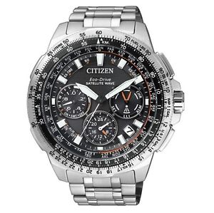 Citizen Sky Chronograph Eco Drive GPS Uhr Herrenuhr Titan silber CC9020-54E
