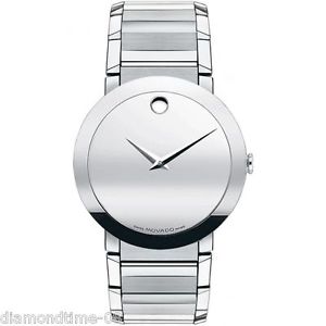 NEW MOVADO SAPPHIRE 38MM MUSEUM SILVER TONE DIAL MEN'S WATCH 0606093