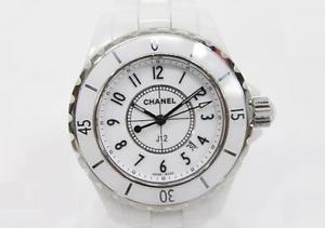 AUTHENTIC CHANEL J12 Ladies Women's Wristwatch Quartz White Ceramic H0968