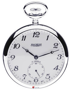 Sterling Silver Pocket Watch Open Faced with 17 Jewel Mechanical Movement