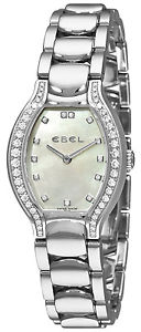 Ebel Beluga Tonneau Ladies Stainless Steel & Diamond Womens Watch 9956P28/991050