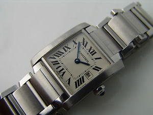 orologio cartier Tank francaise ref. 2465 donna quarzo acciaio