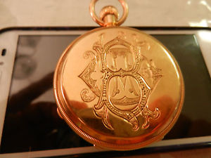 A. GOLAY LERESCHE & FILS 18K GOLD HUNTERS POCKET WATCH 1888 MINT WORKING