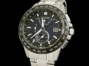 Auth CITIZEN Atessa AT9044.51E Eco-Drive Radio Titanium Men's Watch(M 27.9.12)