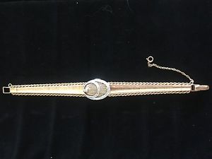 Geneve Ladies 14K Gold Diamond Hidden Face Watch - Beautiful