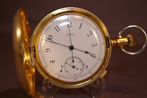 Chronograph, American Waltham PW, 1-Star Rare,18 Kt.Case, 13J,c-1884, M1874,Runs