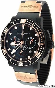 Ulysse Nardin 353-90-3 Black Sea Chronograph 18k Rose Gold Rubber Watch