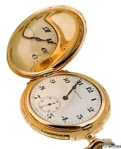 Waltham Hunter 14K Solid Gold Mechanical Original Pocket Watch