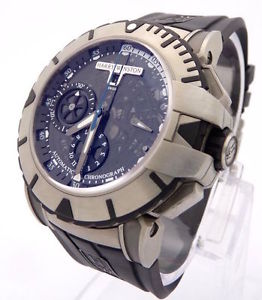 Auth Harry Winston Ocean Sport Zalium Skeleton 44mm Cronograph 411/mca44z  Watch