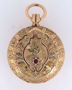 Antique Four-Color Gold Pocket Watch Hunter's Case