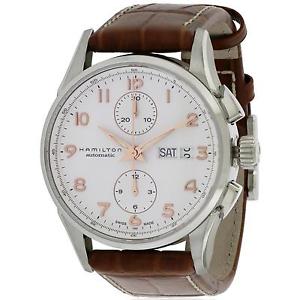 HAMILTON MEN'S BROWN LEATHER BAND STEEL CASE AUTOMATIC WATCH H32576515