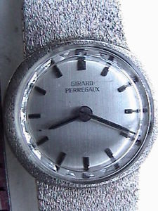 VINTAGE LDS 18k WG CASE AND BRACELET GIRARD-PERREGAUX WRIST WATCH