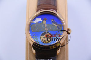 Beijing Wristwatch Handwind  Cloisonne Enamel Dial Man 18K Gold Tourbillon