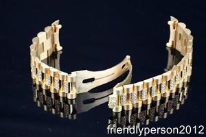 NOS 18K Solid Yellow Gold Men's 20mm President Bracelet 71.0 Grams.160mm End to