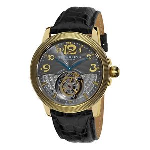 Men's Automatic with Yellowgold Case, Grey Dial and Black Strap