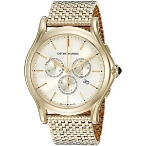 Emporio Armani Swiss Made Men's ARS4012 Analog Display Swiss Quartz Gold Watch
