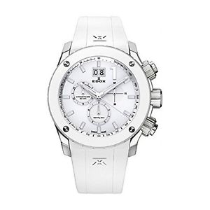 Edox Men's 10020 3B BN2 Chronoffshore Analog Display Swiss Quartz White Watch