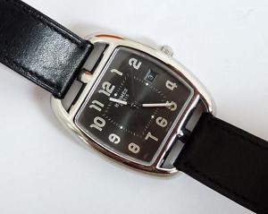 Hermes Cape Cod Tonneau Watch SS Case. CT1.710 Double Tour Band Box & Manual.