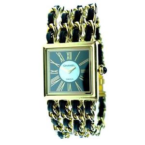 Chanel Lady's 18K Yellow Gold Leather Mademoiselle Quartz Wristwatch