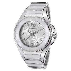 Women's Blue Manta SS and White Ceramic Silver-Tone Dial