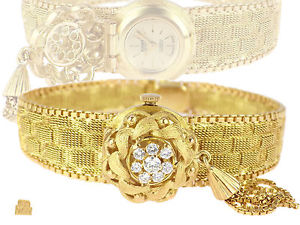 Geneve Damen 0,50 ct Brillant Armband Miramar Armbanduhr 750 Gelb Gold 44,4 g