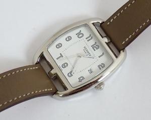 Authentic Hermes Cape Cod Tonneau Watch SS Case. CT1.710 Box & Manual. Excellent