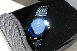 H Stern Mens Swiss Made Watch 18K Gold and Sapphire Diamond 35mm