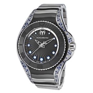 Women's Blue Manta Two-Tone Diamond SS and Black Ceramic and Dial