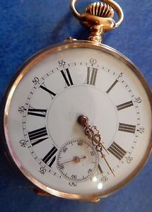 pocket watch gold 18 carats, 75 grams, 19 th century, work perfectly !!!