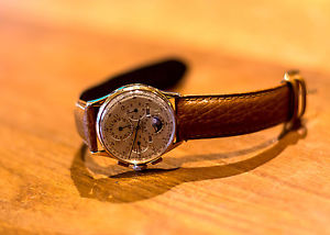 Rare Universal Tri Compax 1940's Rose Gold