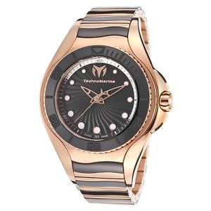 Women's Blue Manta Rose-Tone Ion Plated SS Black Ceramic and Dial
