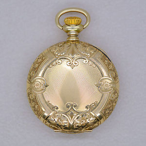 Antique Design 1901 Waltham 14K Gold US Assay Pocket Watch - Working