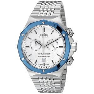 Edox Men's 10108 3BU AIN Delfin Analog Display Swiss Quartz Silver Watch