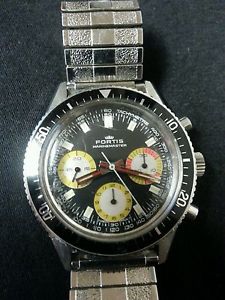VINTAGE FORTIS MARINEMASTER 8001 CHRONOGRAPH MANUAL MENS WRISTWATCH VALJOUX 72