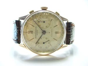 Watch Baume & Mercier Ultra Prima in oro 18kt valjoux 22,fine 1940' rare