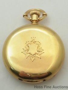 Antique American Waltham 18k Gold Mens Hunter Pocket Watch