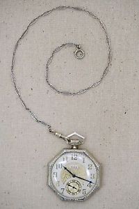 18k White Gold Estate Elgin Pocket Watch - Pristine Condition
