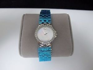 Movado Delphino Stainless Steel Diamond Bezel MOP Dial Quartz Watch