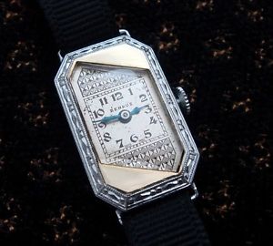 Ladies' STUNNING 1920s era  Two-Tone Asymmetric Benrus Wristwatch - SERVICED