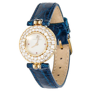 Ladies 1990s Audemars Piguet 18K Gold, Diamond, Mother-of-Pearl Quartz Watch